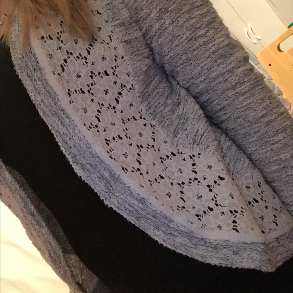 Gray Sweater with lace